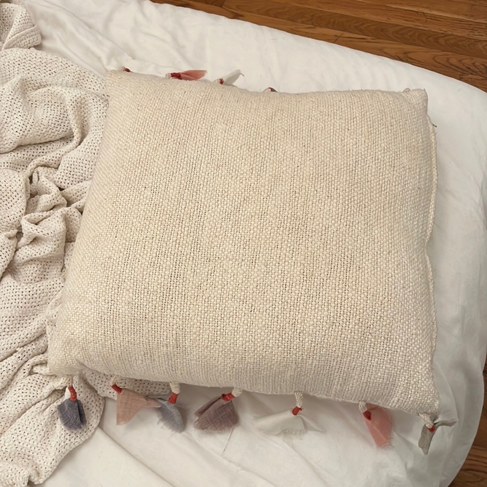 100% cotton boho tassel throw pillow